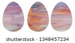 watercolor set of three eggs.... | Shutterstock . vector #1348457234