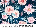 Rose Seamless Pattern With...
