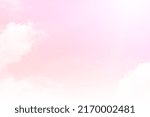 Small photo of Pink sky with white cloud. The firmament before a large storm. Sweet dream background.