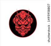 oni mask mascot logo design ... | Shutterstock .eps vector #1495958807