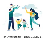 vector illustration of a happy... | Shutterstock .eps vector #1801266871
