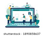a team of people is developing... | Shutterstock .eps vector #1890858637