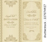 baroque invitation card in old... | Shutterstock .eps vector #227074927
