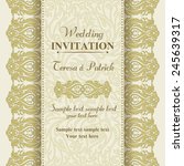 baroque wedding invitation card ... | Shutterstock .eps vector #245639317