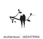 birds couple silhouette on... | Shutterstock .eps vector #1832475904