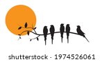 birds silhouettes and branch... | Shutterstock .eps vector #1974526061