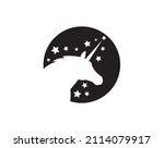 unicorn silhouette with stars... | Shutterstock .eps vector #2114079917