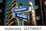 Small photo of Street Sign the Direction Way to Reachable versus Unattainable