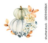 Watercolor Pumpkins Composition....