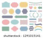 a set of simple frames  ribbons ... | Shutterstock .eps vector #1291015141