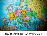 Map view of europe on a...