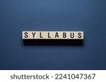 Small photo of Syllabus - word concept on cubes