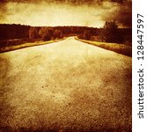 Grunge Photo Of Empty Road.