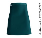 Small photo of An empty Classical Half Waist Apron Mockup In Green Eden Color, to help your design easier and more beautiful.
