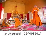 Small photo of 29 Dec 2019, Chaiyapoom,Thailand,Thai Buddhism matriculate ceremony to be monk in Thai temple. Tradition ceremony in buddha religion concept.