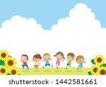 illustration of cheerful kids... | Shutterstock .eps vector #1442581661