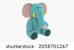 Elephant Soft Toy 3d Rendering...