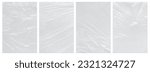 Small photo of Collection transparant wrinkled plastic, plastic or polyethylene bag texture