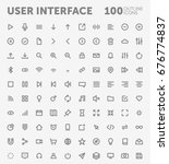 pack of 100 outlined user... | Shutterstock .eps vector #676774837
