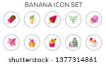 banana icon set. 10 flat banana ... | Shutterstock .eps vector #1377314861
