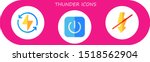 thunder icon set. 3 flat... | Shutterstock .eps vector #1518562904