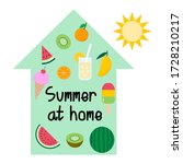 summer at home  summer food and ... | Shutterstock .eps vector #1728210217