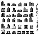 buildings icons vector | Shutterstock .eps vector #335857754