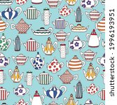 teapot pattern. tea time... | Shutterstock .eps vector #1996193951