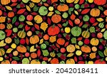 thanksgiving pattern. hand... | Shutterstock .eps vector #2042018411