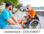 A disabled person in a...