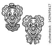 vector hand drawn set of clowns ... | Shutterstock .eps vector #1429695617