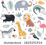 cute vector seamless pattern... | Shutterstock .eps vector #1825251914