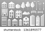 paper cut buildings. house... | Shutterstock .eps vector #1361890577