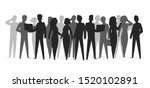 crowd silhouette. people group... | Shutterstock . vector #1520102891