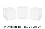 cube box mockup. white... | Shutterstock .eps vector #1673460607
