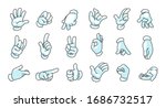cartoon hands in gloves. doodle ... | Shutterstock .eps vector #1686732517