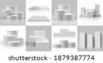 realistic podium. 3d empty... | Shutterstock .eps vector #1879387774