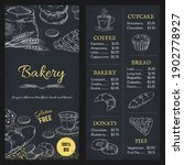 bakery menu mockup. hand drawn... | Shutterstock .eps vector #1902778927