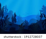 underwater seabed. deep ocean... | Shutterstock .eps vector #1912728037