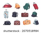 travel bags. cartoon knapsack... | Shutterstock .eps vector #2070518984