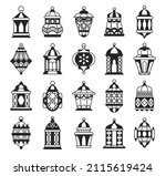black arabic lantern. oriental... | Shutterstock .eps vector #2115619424