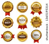 gold badges seal quality labels.... | Shutterstock . vector #1365195314