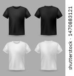 white and black t shirt mockup. ... | Shutterstock .eps vector #1470883121