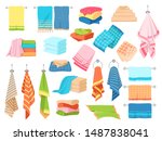 bath towel. hand kitchen towels ... | Shutterstock .eps vector #1487838041