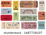 retro tickets. vintage cinema... | Shutterstock . vector #1687718107