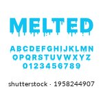 melting font. blue liquid ... | Shutterstock .eps vector #1958244907