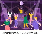 disco party people. men and... | Shutterstock .eps vector #2019395987