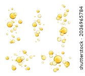 bubbles oil. shiny realistic... | Shutterstock .eps vector #2036965784