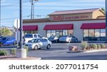 Small photo of Las Vegas, NV 11-17-21: Exterior of Dotty’s Gaming and Spirits at the corner of Serene Avenue and S Eastern Ave. A regional slot machine parlor chain that operates in Nevada, Oregon, and Montana.