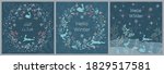  greetings card "hello winter". ... | Shutterstock .eps vector #1829517581